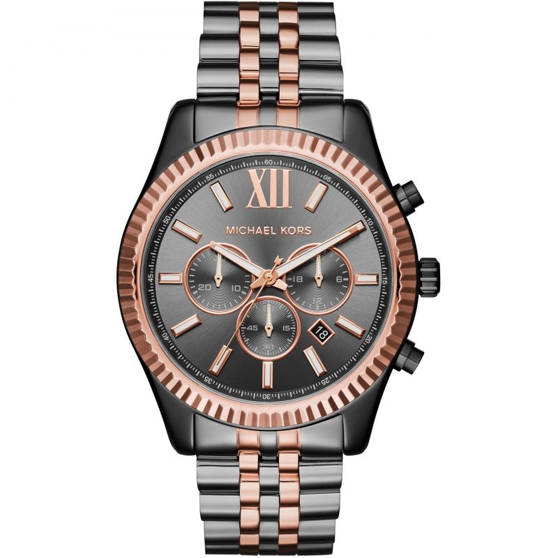 Michael Kors Men's Lexington Chronograph Dark Two Tone Watch - MK8561